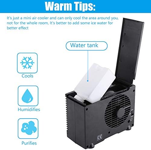 Car Air Conditioner, Portable Mini Low Energy Consumption 12 V Two Speeds Evaporative Fan for Vehicle Use