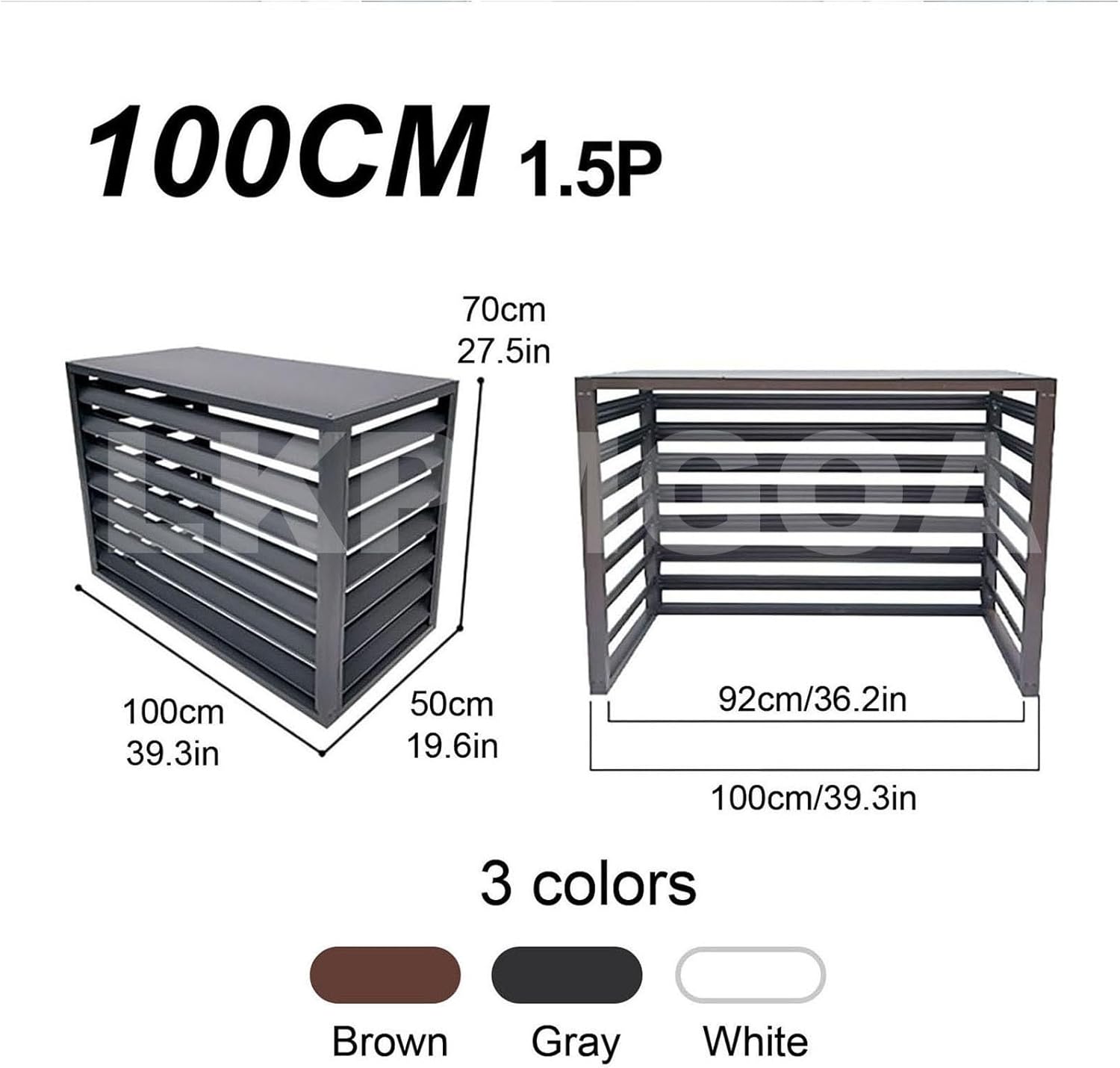 Aluminum Ac Unit Covers Outdoor, Fence Panels for Air Conditioners Trash Bins, Anti Theft, Noise Reduction, Adapt to All Weather(Brown,2 3P)