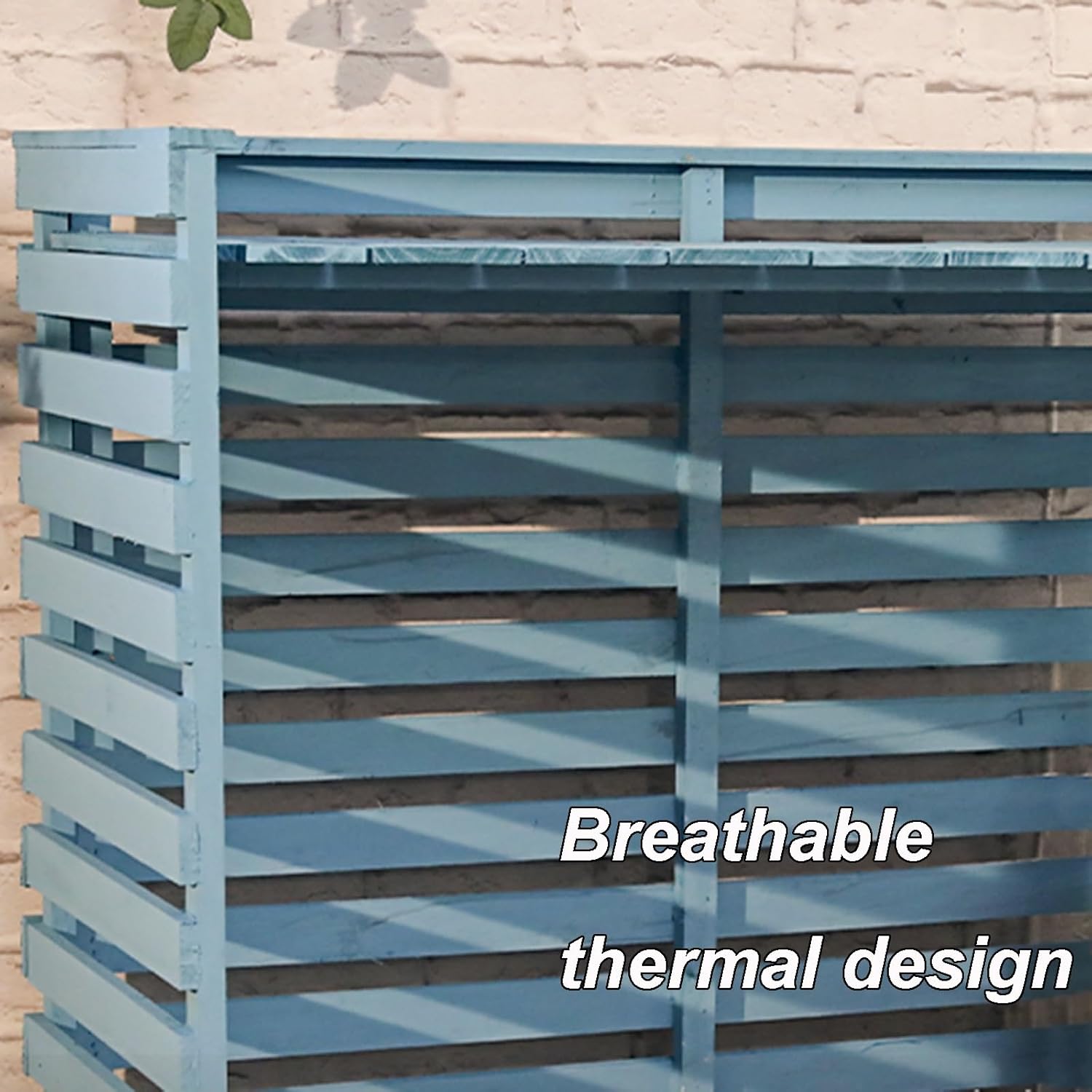 Outdoor Air Conditioner Rack Rain and Sun Grille Solid Wood Garden Shelf Air Conditioner Protective Cover Removable Easy to Assemble Balcony Shelter Decoration ( Color : Yellow , Size : 105X45X100CM )