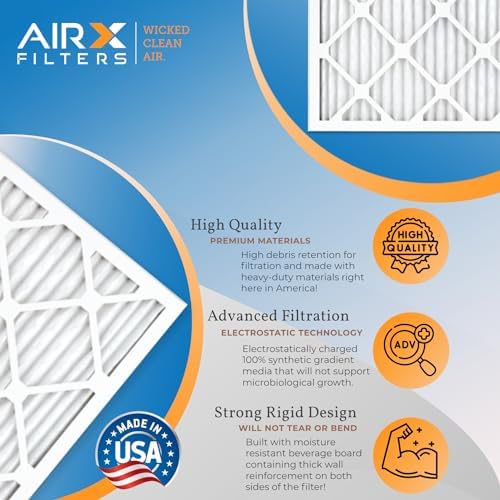 14x20x1 Air Filter MERV 11 Rating, 12 Pack of Furnace Filters Comparable to MPR 1000, MPR 1200 & FPR 7 - Made in USA by AIRX FILTERS WICKED CLEAN AIR.