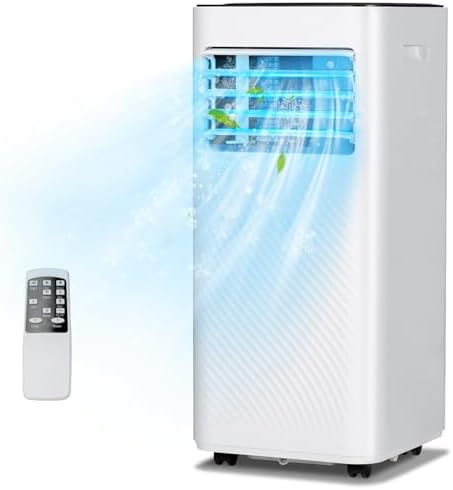 DORTALA Portable Air Conditioners 10000 BTU, 3 in 1 AC Cooling Unit with Remote Control, Dehumidifier, 24H Timer, Window Kit, Personal Standing AC for Bedroom, Dorm, White+Black