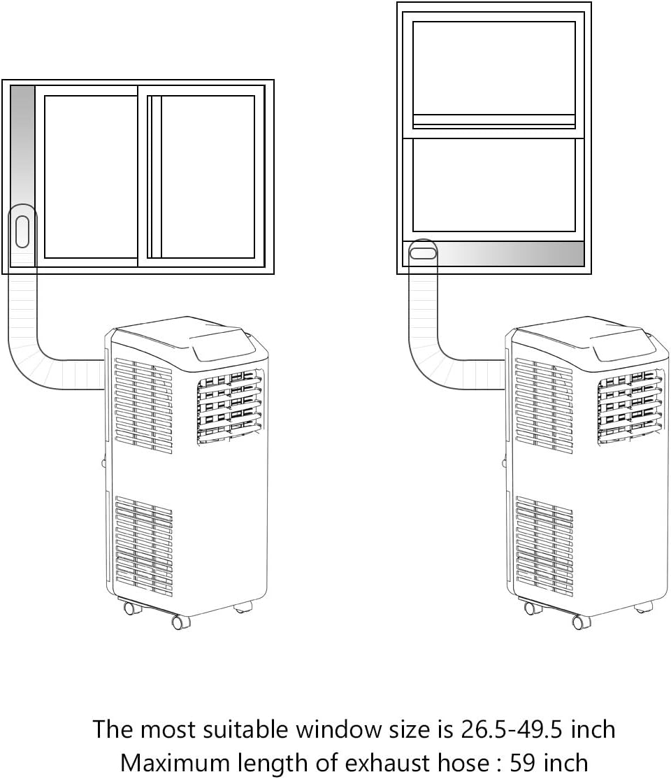 COSTWAY Portable Air Conditioners, 8000 BTU Air Conditioner Unit spaces up to 230 Sq.Ft with Remote Control Dehumidifier Function Window Wall Mount, 4 Caster Wheel, Sleep Mode and 2 Fan Speed