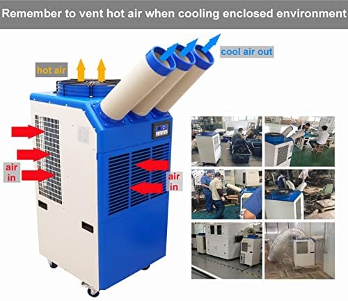 TECHTONGDA Industrial Spot Cooler Mobile Air Conditioner Outdoor Cooling Machine Aircon 220V Columns Outlet 910m³/h Air Flow