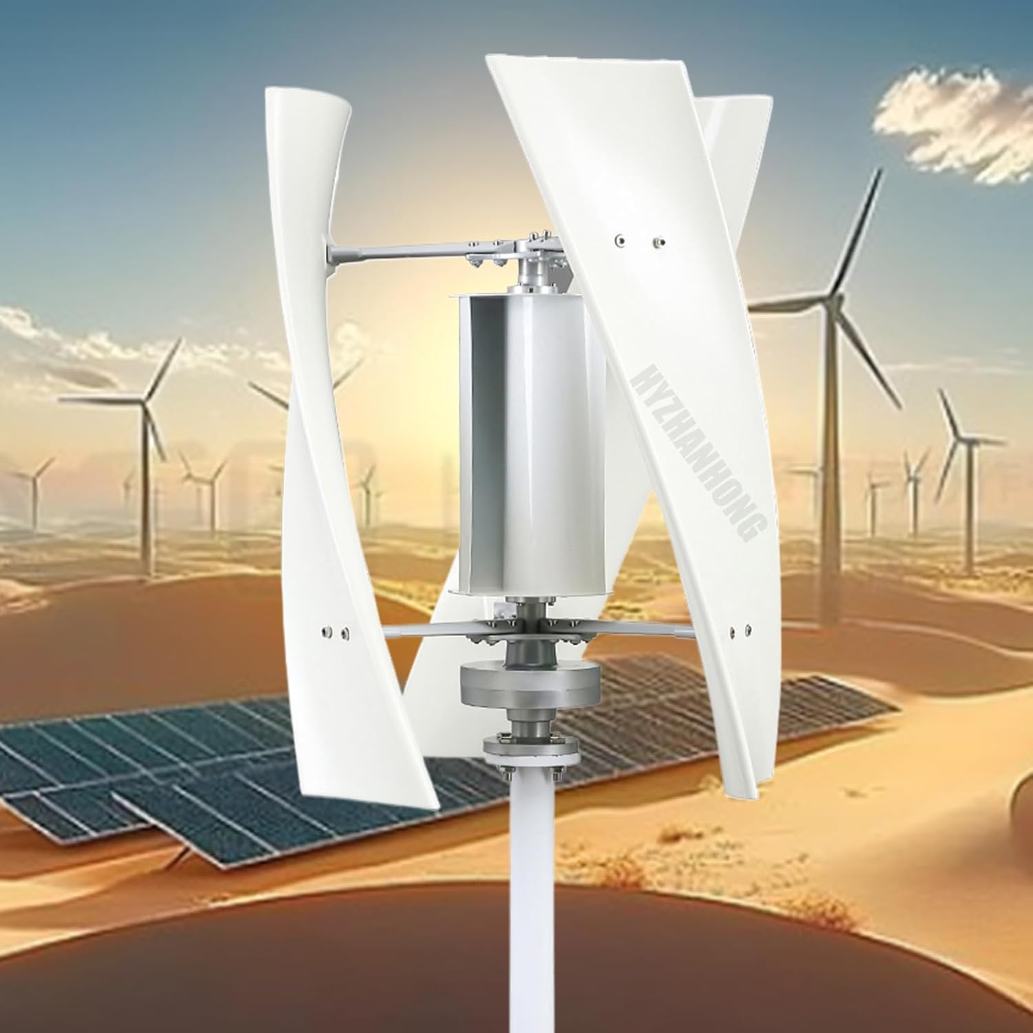 Wind Turbine Generator Kit with Charge Controller, 2000W 3 Blade 12V -220V Portable Vertical Wind Power Turbine Generator Kit for Home, Boats, Street Lighting