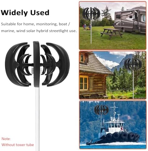 10000W Vertical Wind Turbine Generator Kit - 5 Blade 12V/24V Windmill with Controller for Eco-Friendly Home & Street Lighting, Renewable Energy Solution, Blue, Efficient Power Generation