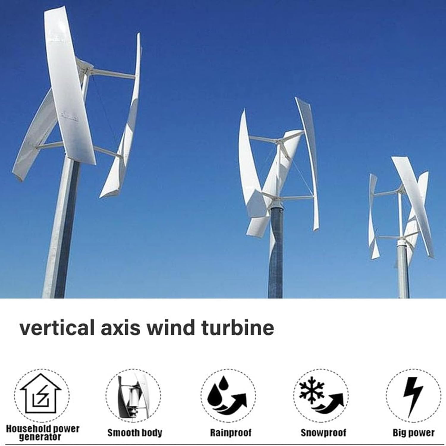 13000W Low Speed Vertical Wind Turbine Generator Kit - Compact 12V/24V/48V Wind Power System for Home, RV, Marine - Efficient Renewable Energy Solution for Off-Grid Living