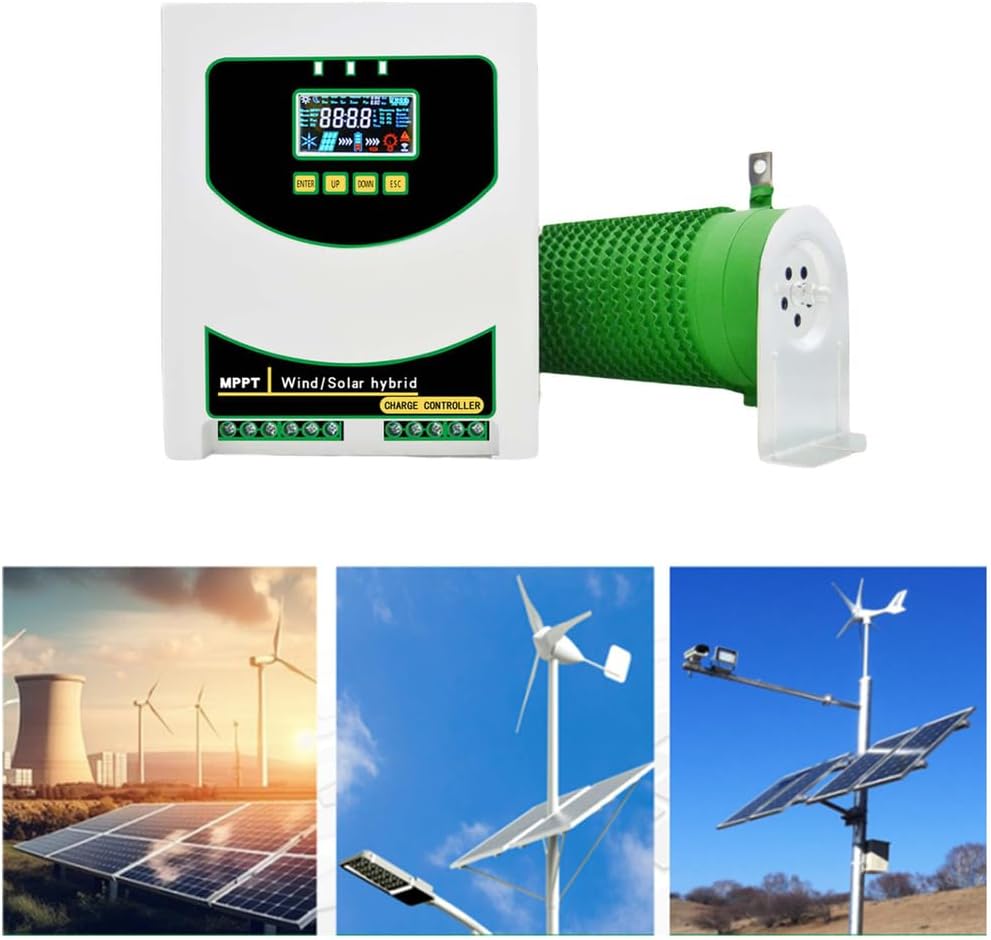 14000W MPPT Wind & Solar Hybrid System Controller, Auto 12V 24V 48V High Efficiency Regulator for Home Appliance Wind Generators