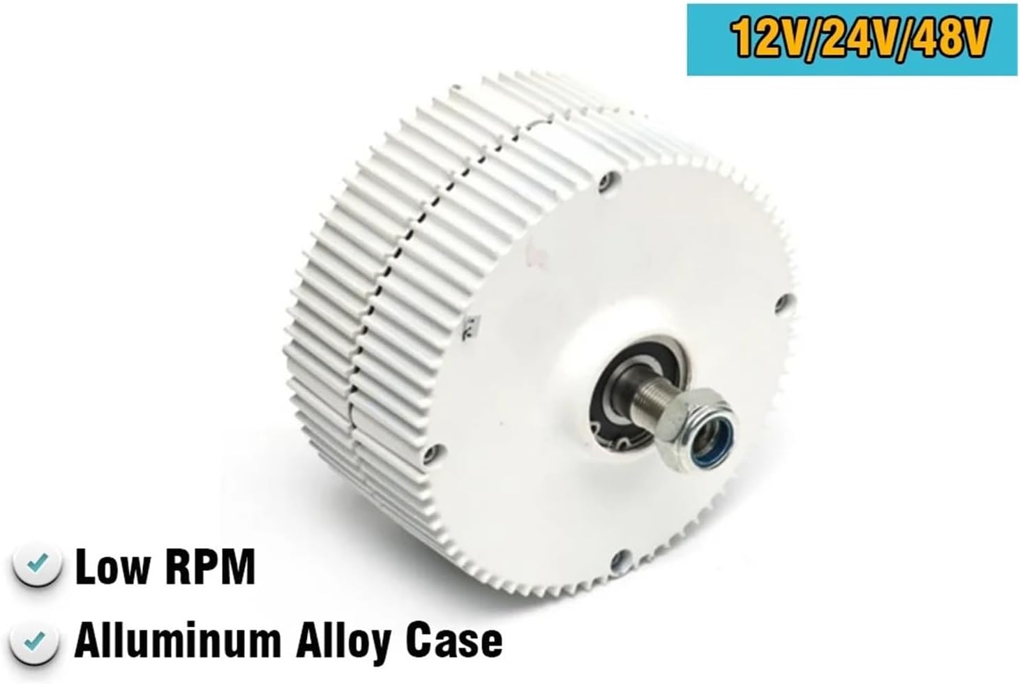 Gearless Permanent Magnet Turbine Generator Low Speed 1000W 12V 24V 48V Wind Power Generator for Water Conservancy and Wind Power Industrial Energy(with Base,12V_1KW with Control)