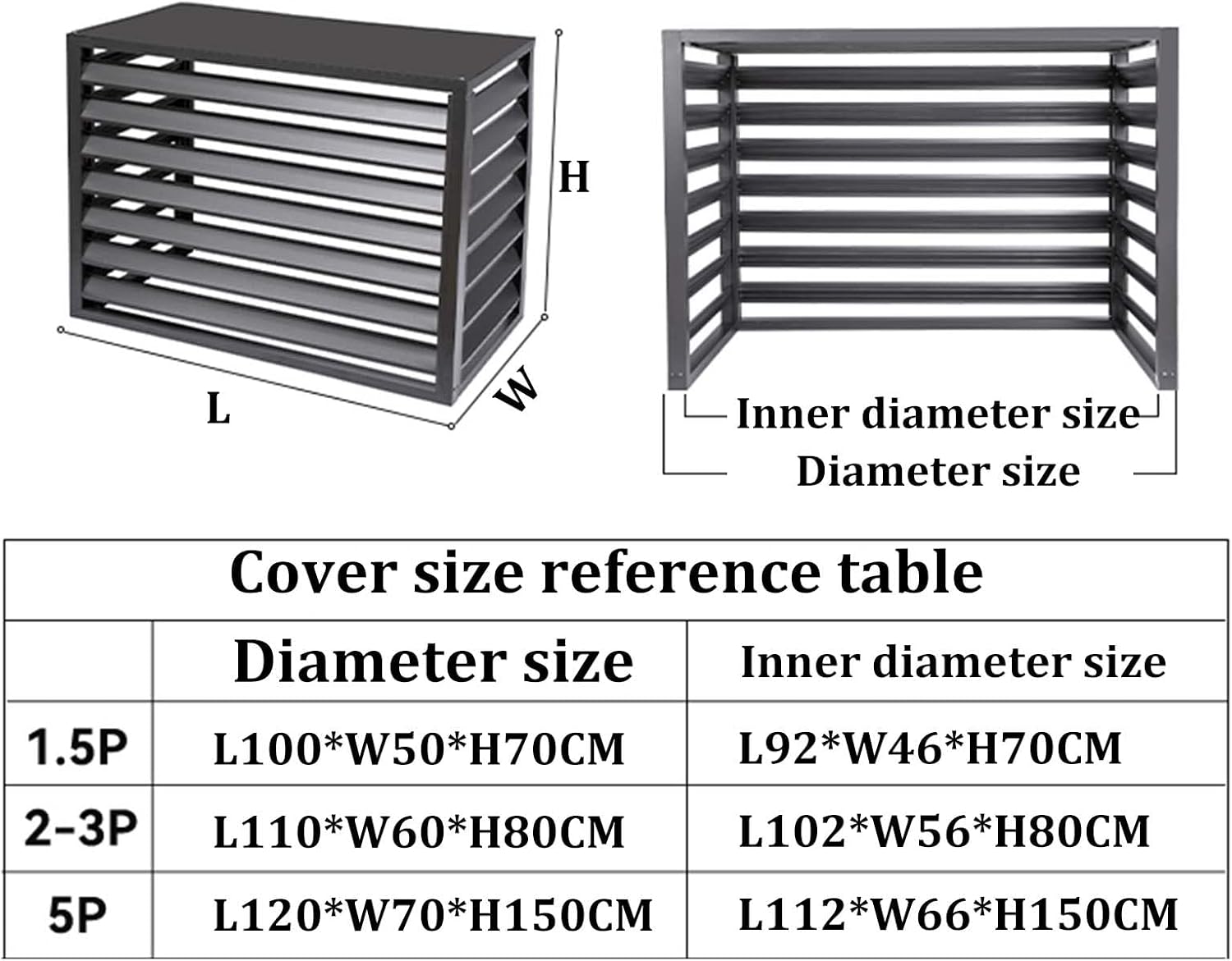 Outdoor Air Conditioning Cover Decorative Privacy Screen, Aluminum All-weather Central Air Conditioner Protection Cover For Outside Units,freestanding Enclosure to Cover Garbage Or Ac Units