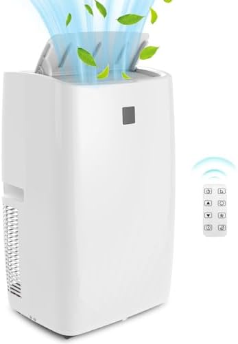 14000 BTU Portable Air Conditioner with Dehumidifier and Remote Control, AC for Apartment, Bedroom, Medium Rooms up to 750 Sq. Ft. in White