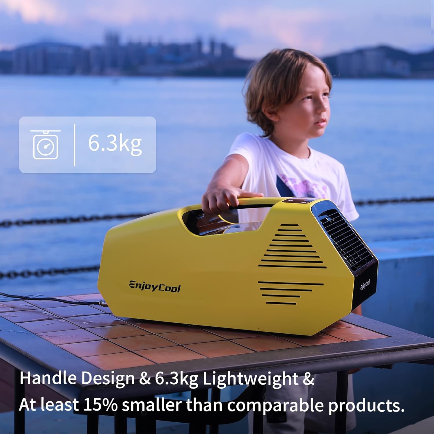 Portable Air Conditioners, 220W Low Power Consumption, 24VDC, Tent Air Conditioner 2380BTU, Fast Cooling AC for Van and RV, Camping Tent, Fishing, Car, Truck, Outdoor, Indoor (Yellow)