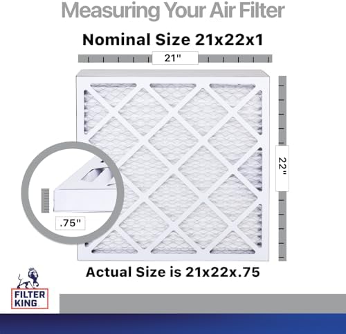 Filter King 21x22x1a Air Filter | 4-PACK | Carbon MERV 8 HVAC Pleated A/C Furnace Filters | MADE IN USA | Actual Size: 21 x 22 x .75