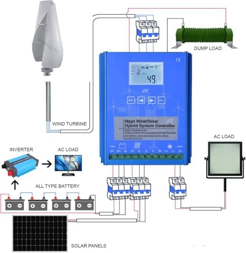 Vertical Wind Turbine Generator Kit - 12V/24V Maglev Helix Windmill with 2 Blades, Portable Power Turbine, Efficient Vertical Axis Wind Generator with Controller