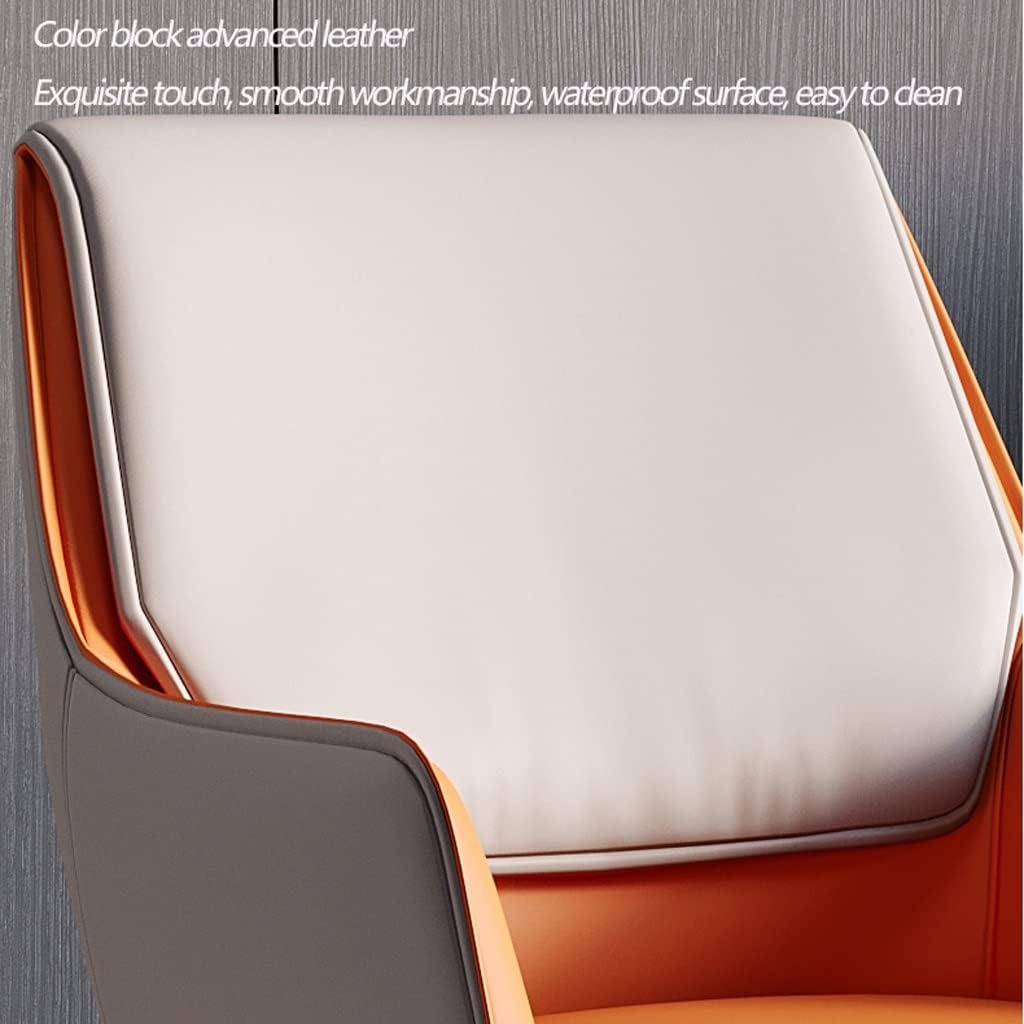 Kitchen Dining Room Furniture Chairs Modern PU Leather Dining Chairs with Armrests and High Back Padded Soft Seat for Office Lounge Dining Kitchen Bedroom (Color : Gray+Blue)