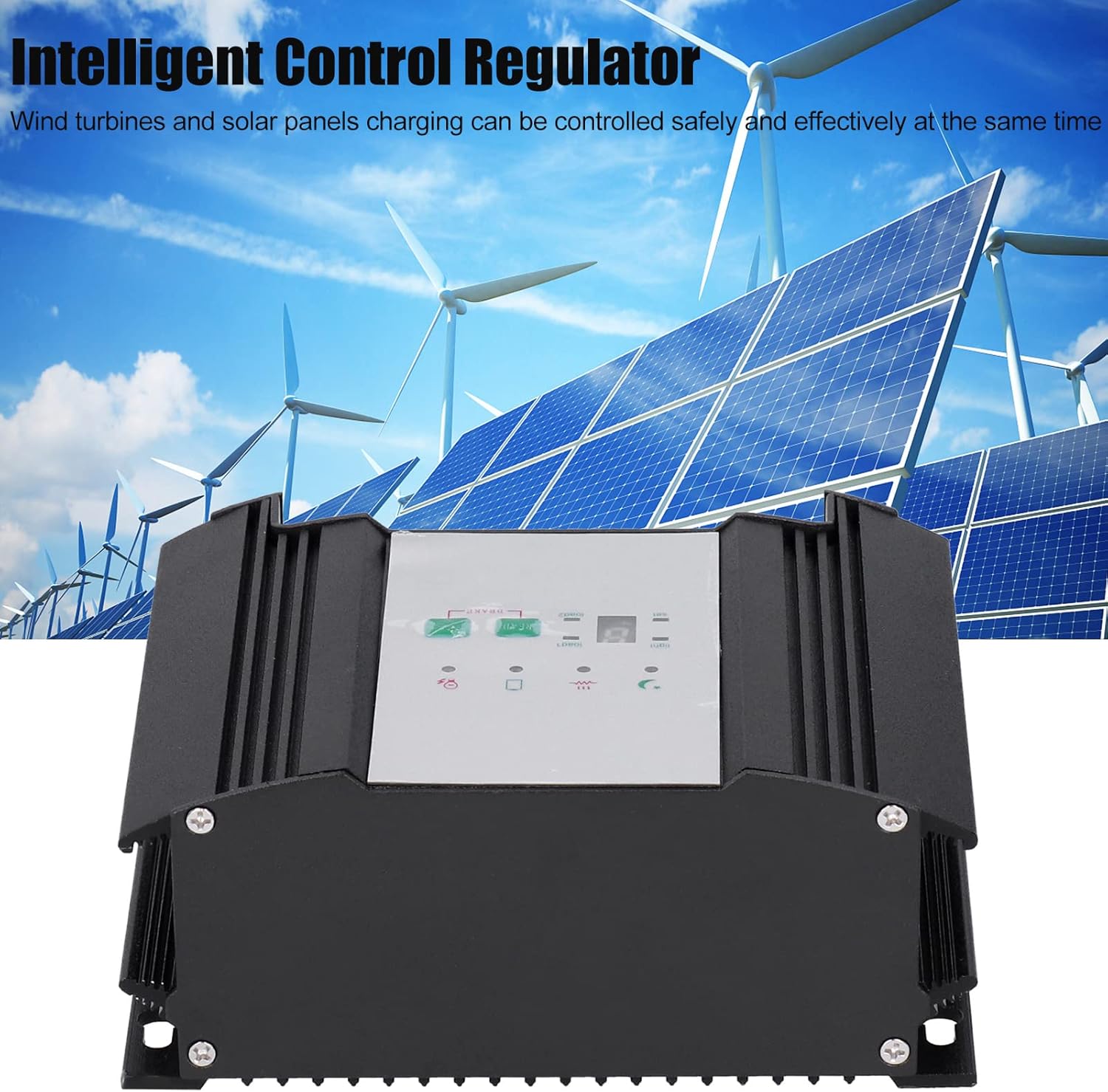 Wind Solar Energy Hybrid Controller Intelligent LED Digital Display Wind Turbine 600W Solar Panel 300W 24V Aluminum Alloy for Street Light System