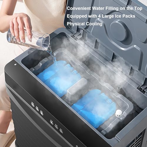 5000CFM Swamp Cooler, Evaporative Cooler, Portable Air Conditioners No Windows Needed, 120°Oscillation, Remote, 16Gal Tank, 12H Timer, 4 Ice Packs, 3 Speeds 3 Modes for Indoor Outdoor