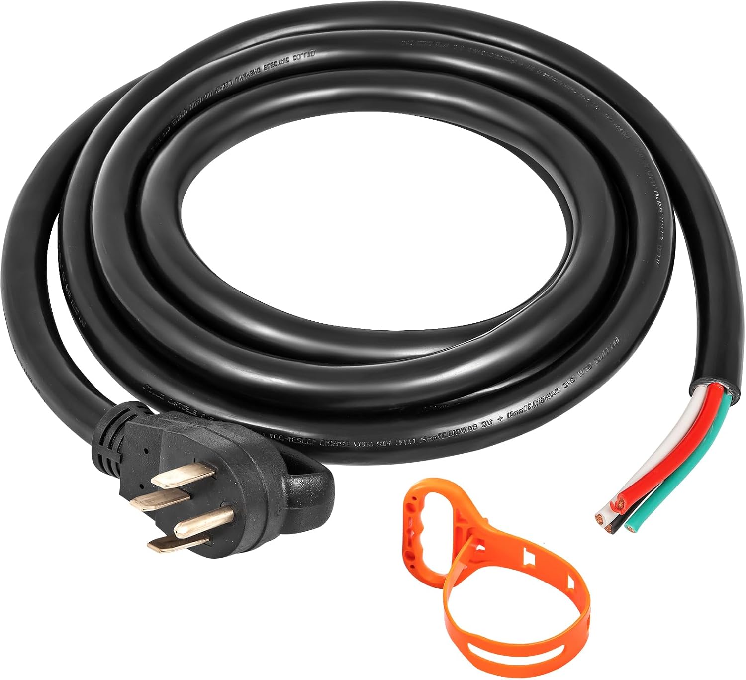 Happybuy 30' 50A RV Power Cord Generator Cable, 6/3 + 8/1 AWG, NEMA 14-50P to Bare Wire, Heavy-Duty, Flexible for RV, Camper, and Outdoor Generator Connections