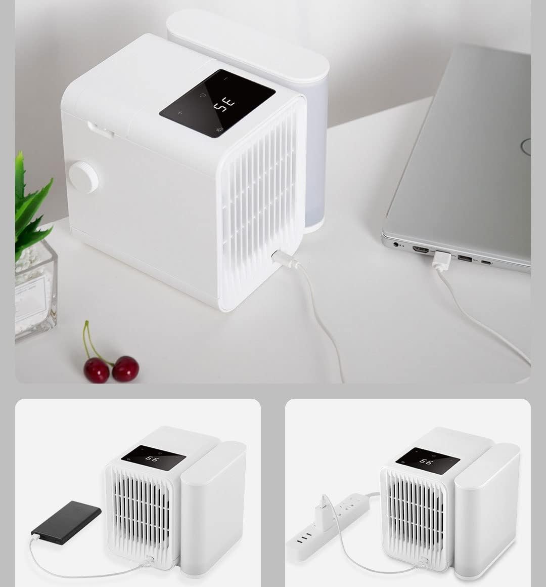 Portable Air Conditioner,Small Air Conditioner Without Fan Blade, Personal Air Cooler with Stepless Speed Regulation, USB Mini Air Cooler with 1000ml Water Tank for Office, Bedroom
