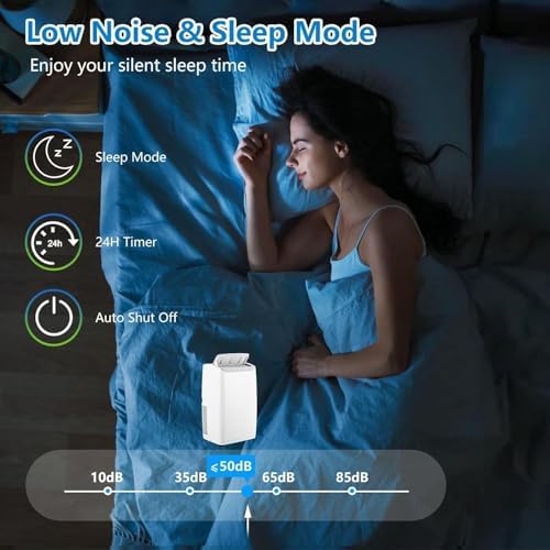 14000 BTUs Portable Air Conditioner with Remote Control, 3-IN-1 Portable AC Unitwith Dehumidifier, Fan Function, Cools Room up to 750 sq.ft, Smart/Sleep Mode, 24-Hour Timer, Windows Installation Kit