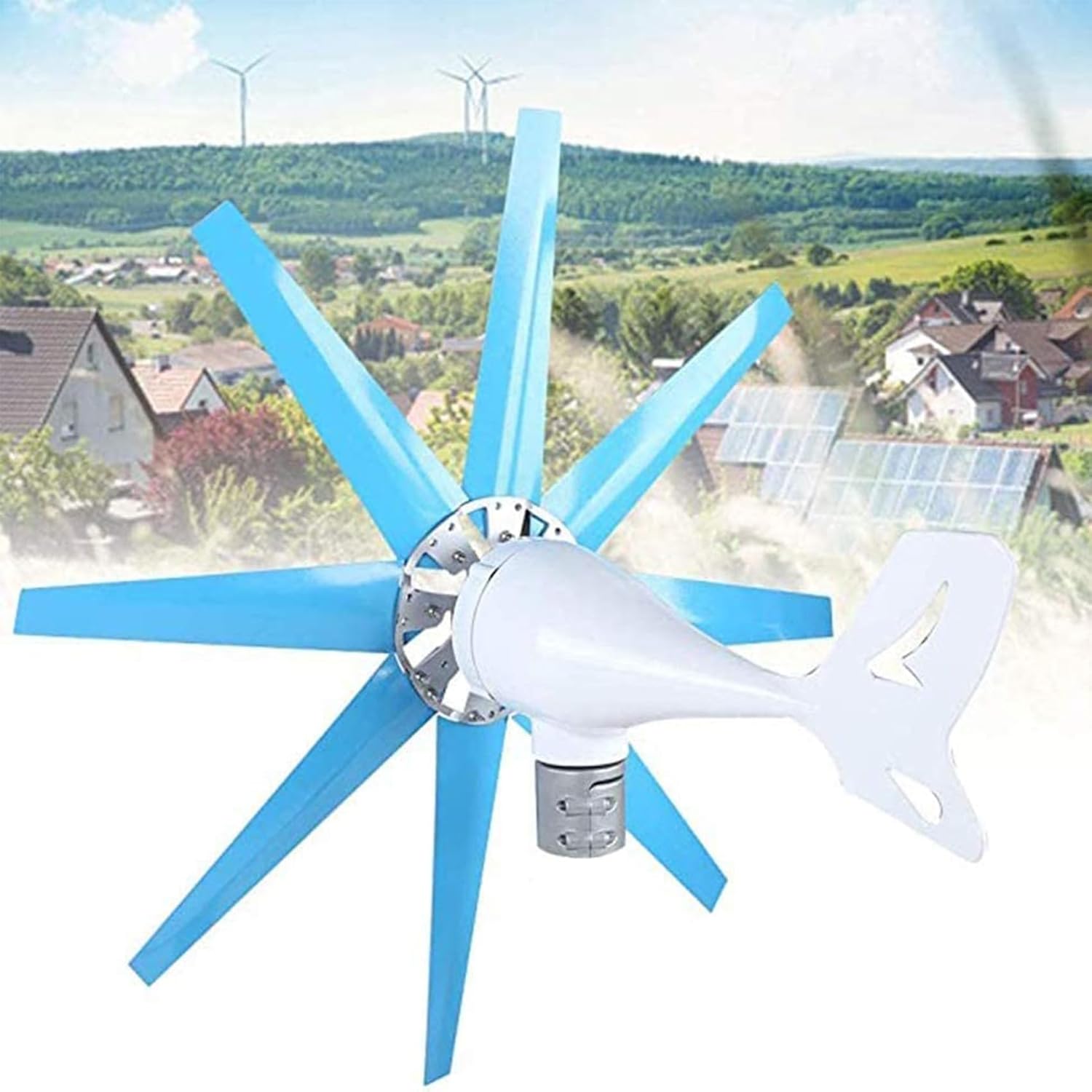 3000W Wind Turbine Generator Set, Household Noise Free 8-Blade Windmill Generator 12V 24V 48V 220V with Controller Suitable for Ships, Terraces, Cabins, Homes,24V