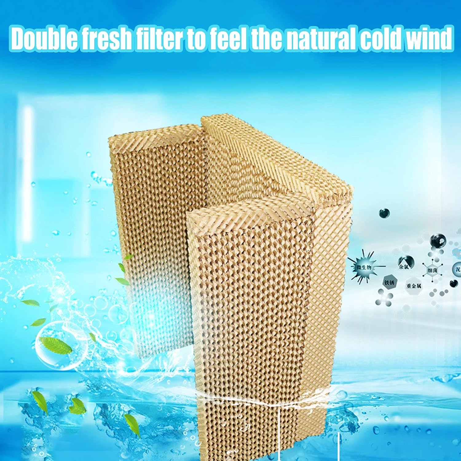 Portable Air Conditioner, Evaporative Air Cooler w/Cooling ＆ Humidifier, Portable Evaporative Cooler Energy-Saving for Indoor and Outdoor, for Room Office
