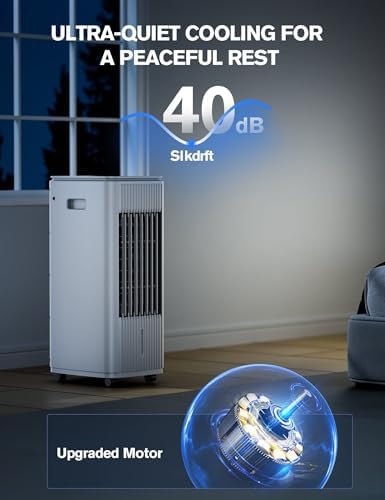 Portable Air Conditioners, 3-IN-1 Evaporative Air Cooler w/ 4 Ice Packs & 3L Water Tank, 70° Oscillation, 7H Timer for Auto-Off, Swamp Cooler air conditioner for Room Bedroom, Cream