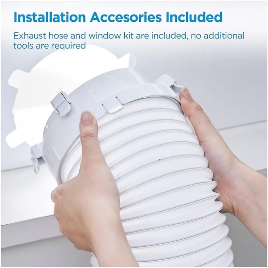 Midea 6,000 BTU DOE Smart Portable Air Conditioner, for spaces up to 250 sq. ft., 870 watts, 3-in-1 comfort: Air Conditioning, Fan, and Dehumidifier, Built-in Wheels - MAP06S1JWT-B