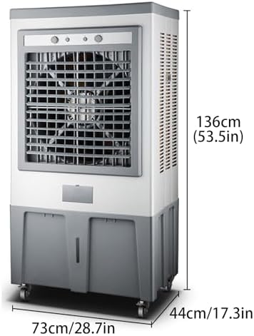 Evaporative Air Cooler, Swamp Cooler Air Conditioner with 6 Ice Packs, 3-Speed Portable Air Conditioner for Factory Room(73 * 44 * 136cm)