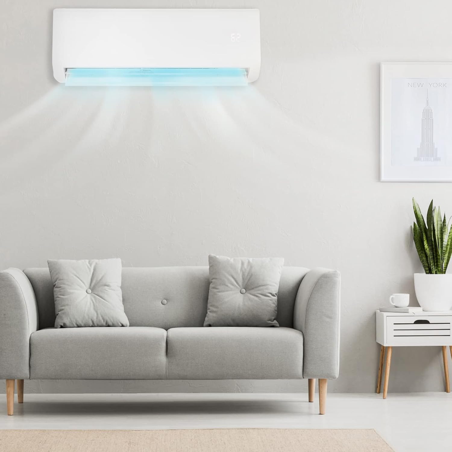 Bonnlo 12000 BTU Mini Split Air Conditioner & Heater, 21 SEER2 230V Inverter Ductless Wall AC Unit for Rooms up to 550 Sq. Ft with Pre-Charged Condenser, Heat Pump & Installation Kit (White)