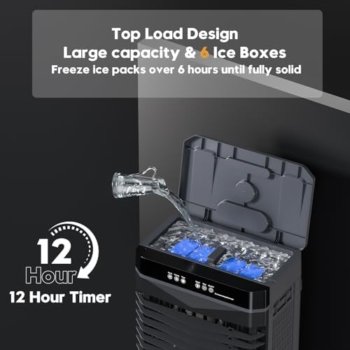 Auertech 2800CFM Swamp Cooler with Remote, 8.2 Gal Evaporative Air Cooler with 12H Timer, 120°Oscillation, 3 Speeds, Indoor Outdoor Portable Swamp Cooler Air Conditioner for Room, Garage