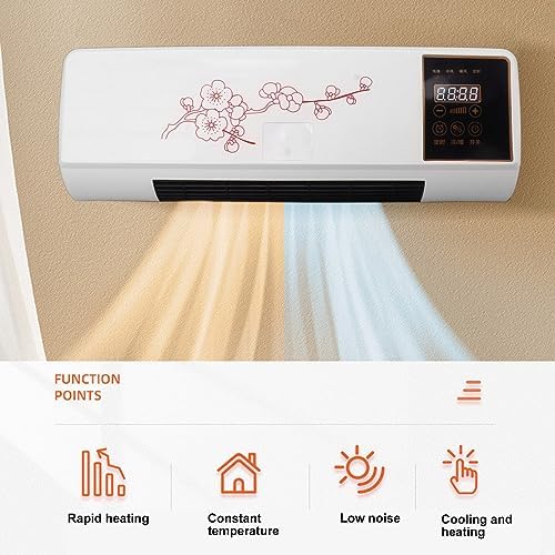 ZJchao Small Dual Use Electric Heater Fan, Electric Air Conditioner Space Heater Fan Heating Wall Mount Indoor Wind and Heater Air Conditioning for Bedroom Living Room