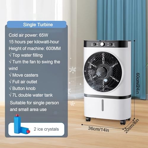 Portable Air Conditioners, Evaporative Air Cooler Fan for Home & Office, 3 Speeds, for Bedroom Office Home