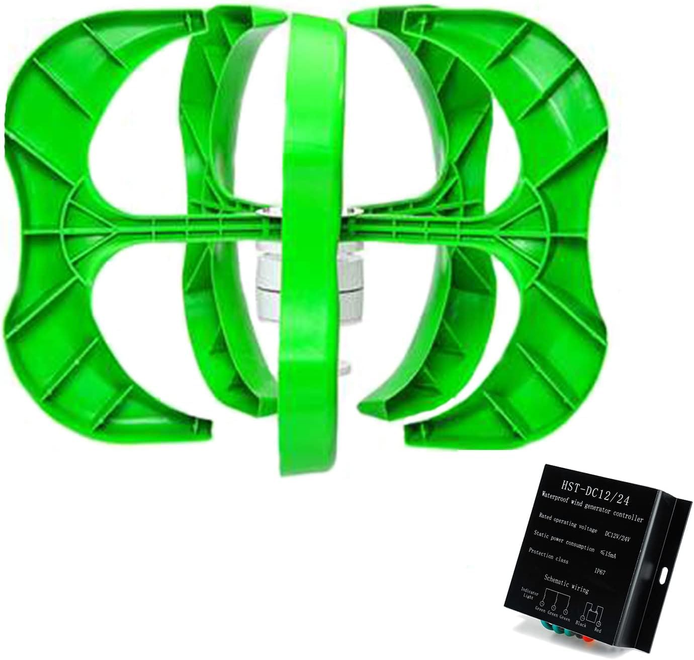 CHRISK Low Speed 8000W Vertical Wind Turbine Generator, Home Vertical Wind Turbines Generator Set with MPPT Controller for Home Farm