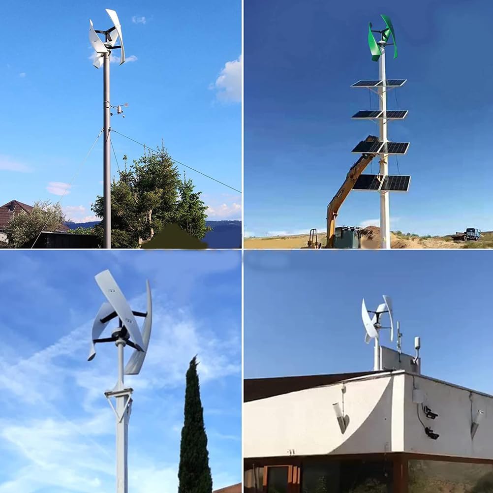 3000W No Noise Vertical Axis Wind Turbine Generator Low Wind Speed Start 12V 24V 48V 220V Windmill Generator with Wind Solar Complementary Controller