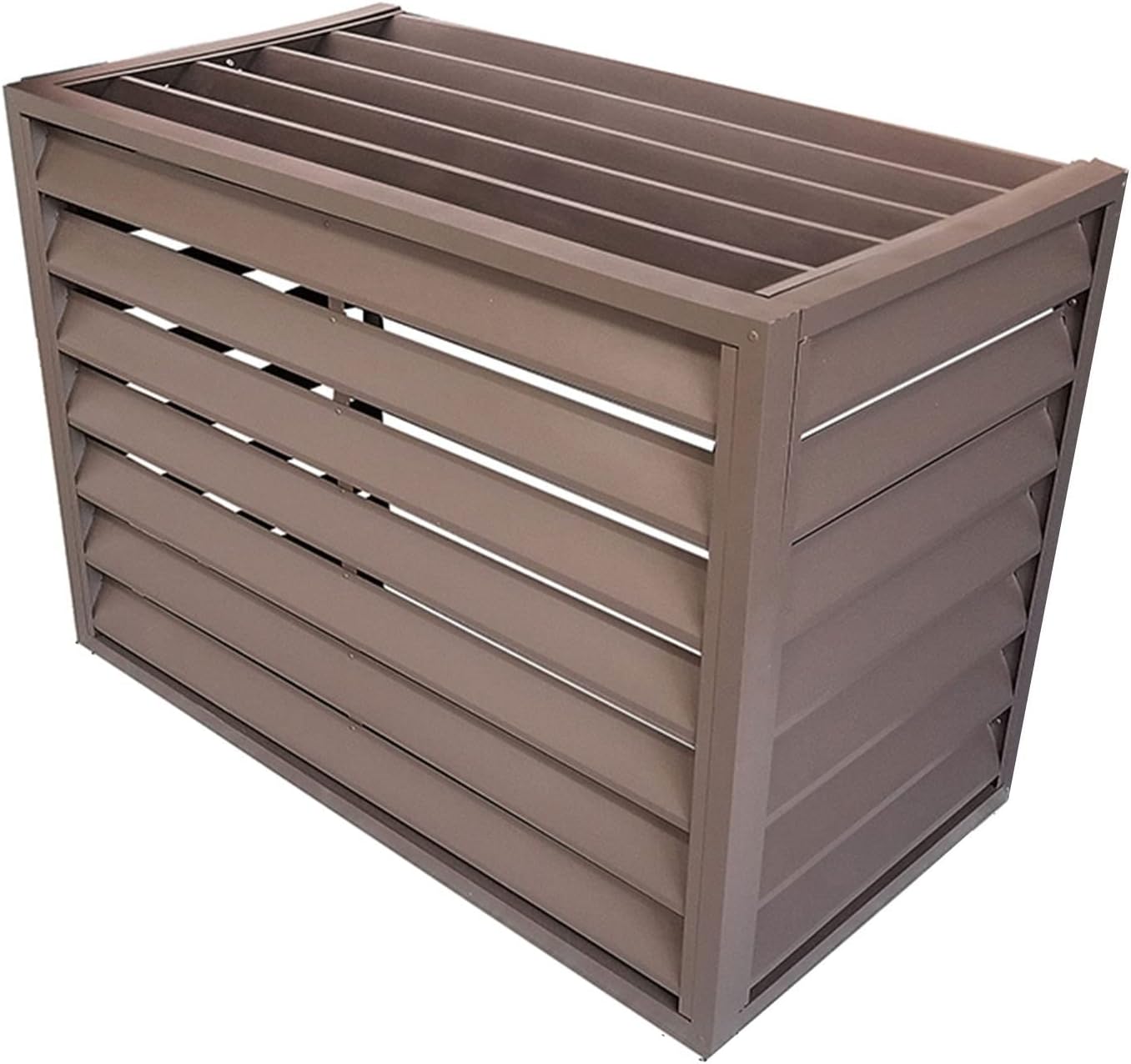 Anti-theft and strong aluminum air conditioner cover, Aluminum external air conditioner cover, Full Winter Outdoor Protection， outer materia， Suitable for indoor and outdoor ( Color : Brown louver roo