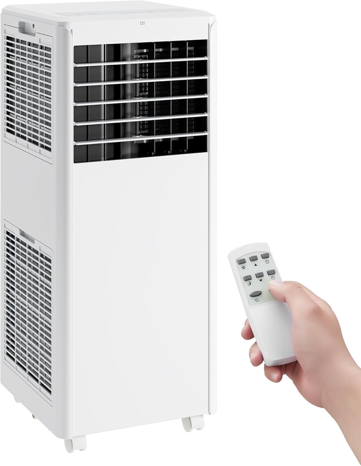 8000 BTU Portable Air Conditioner Cools Up to 350 Sq.Ft, 3-IN-1 Energy Efficient Portable AC Unit with Remote Control & Installation Kits with Fast Cooling/Energy Saving/Remote Control/24Hrs Timer