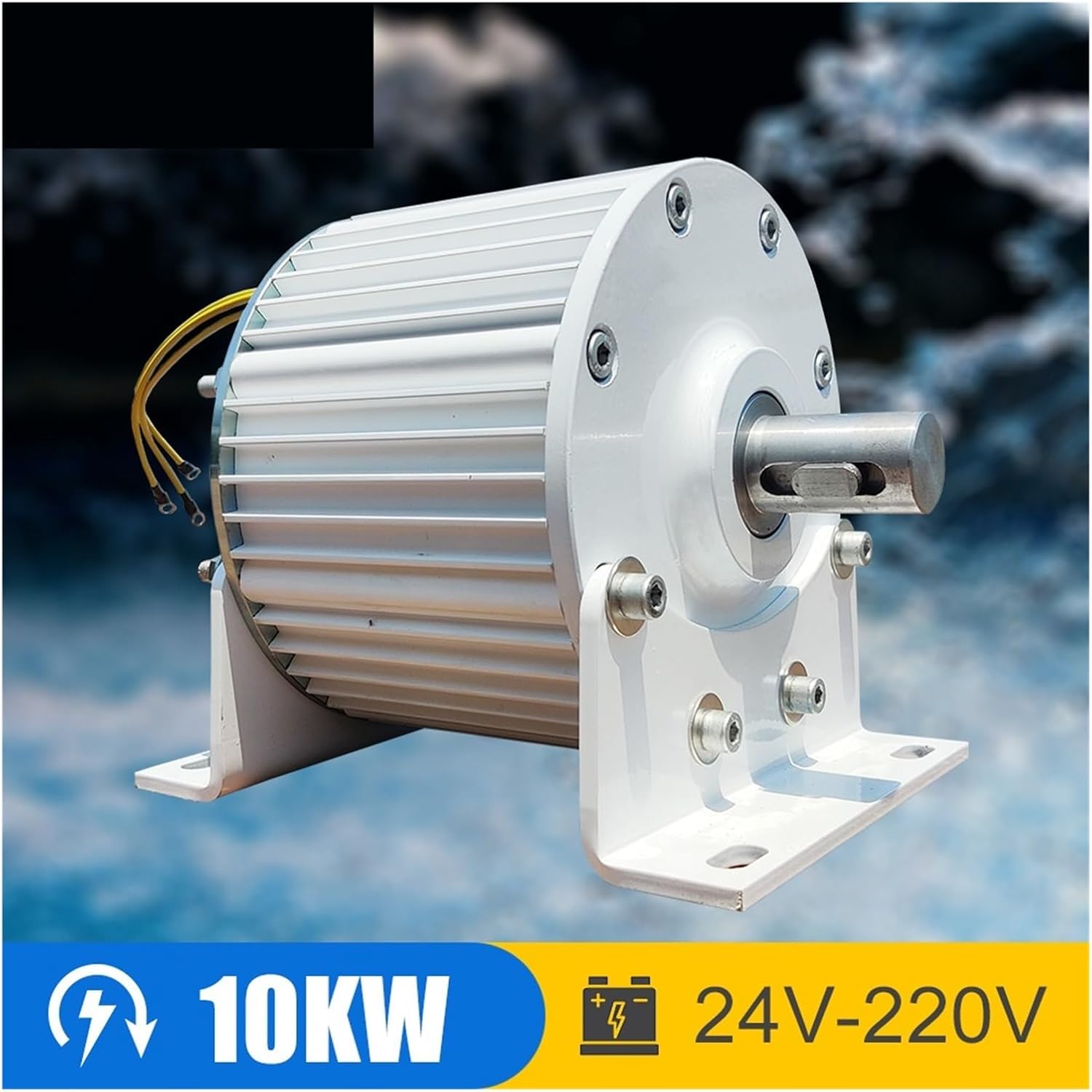 10KW Permanent Magnet Generator 24V 48V 96V Three-Phase Power Generators Low RPM for Windmill Water Turbine Industrial Energy(with Base,Double SHAFTS_220)