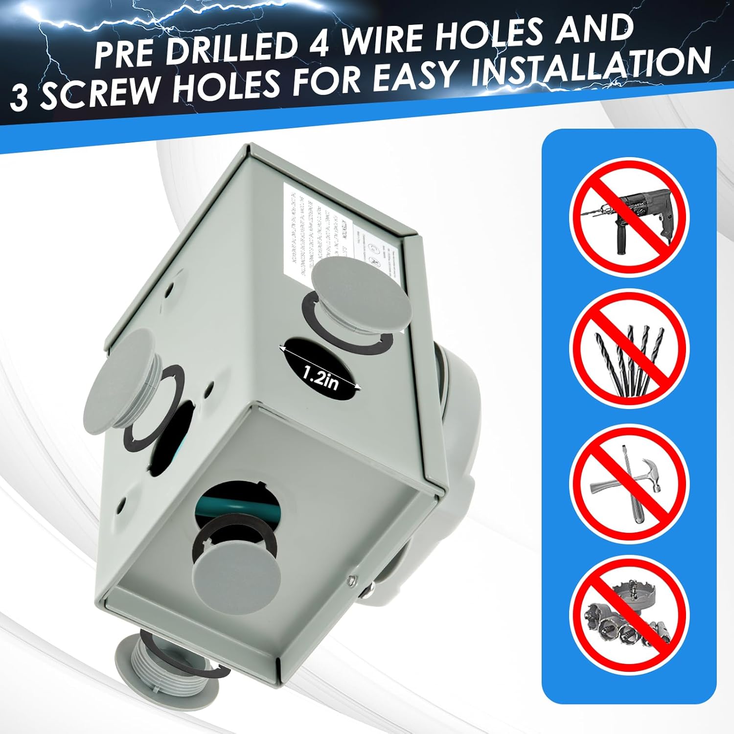 BOYISEN 50 Amp Generator Cord 25FT and Power Inlet Box Combo Kit, 50 Amp Generator Pre-Drilled Inlet Box, NEMA 14-50P to SS2-50R Cord with Adapter Plug and Cable Waterproof Combo Kit, ETL Listed