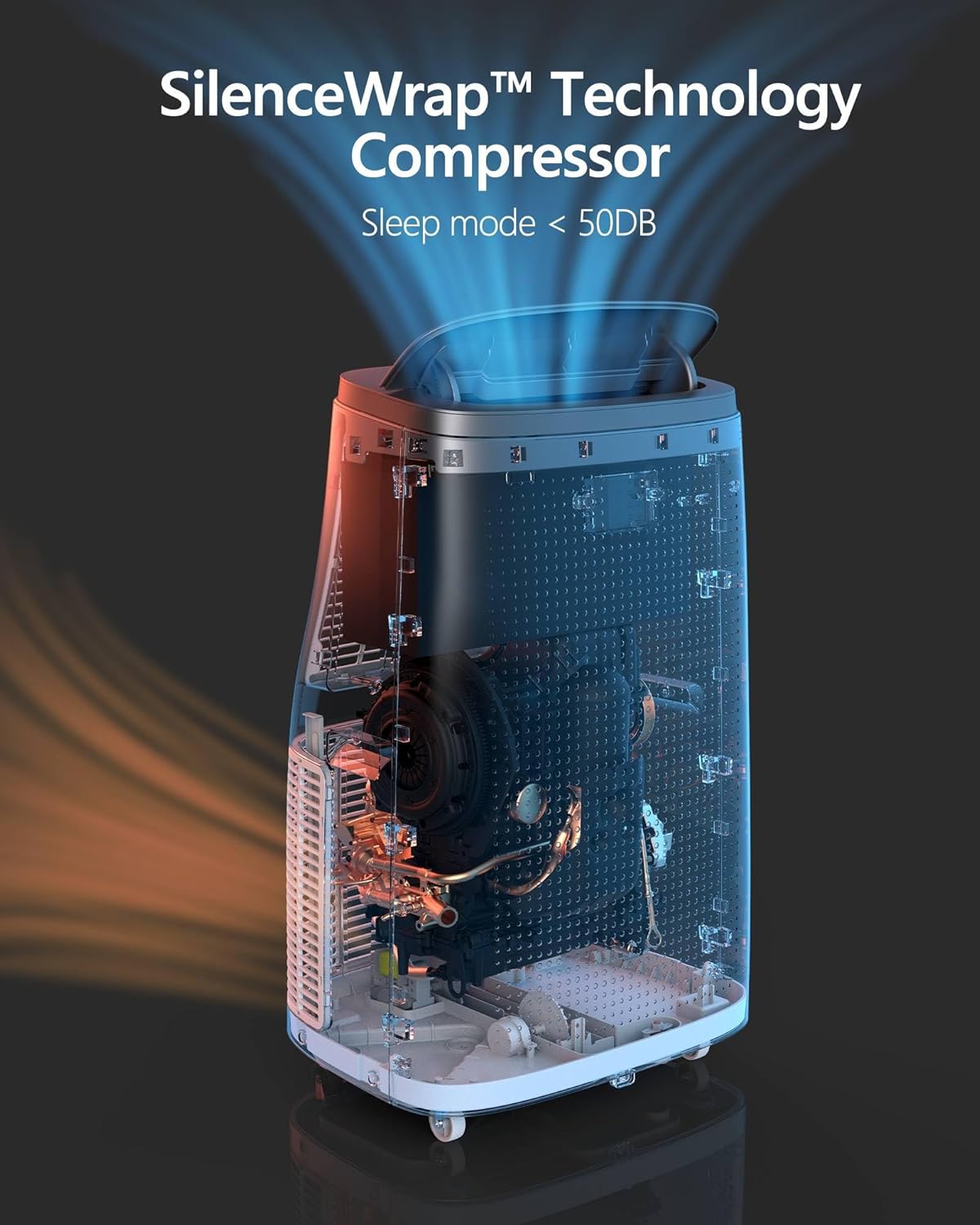 Portable Air Conditioner 14000 BTU, 4-in-1 Portable AC Unit Up to 750 Sq. Ft, Quiet Air Conditioner with Remote Control, Cool, Dehumidifier, Fan Modes, 24H Timer, Home, Bedroom, Office, Apartments