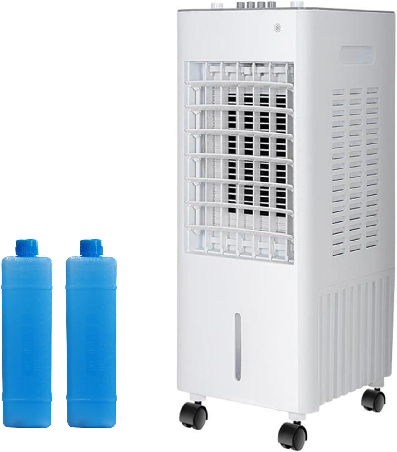 Evaporative Air Cooler, 3-in-1 Indoor Swamp Cooler Air Conditioner with 8 L/2.1 Gal Water Tank, 3 Speed 36 dB, 2 Ice Packs, 90° Oscillation, for Indoor, Bedroom(White)