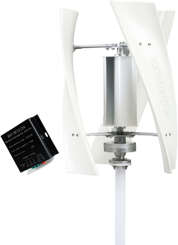 12V 24V 48V 220V 3 Blade Vertical Axis Wind Power Turbine Generator Kit 6000W Windmill Generator with Charge Controller for Farm, Street Lighting,48v