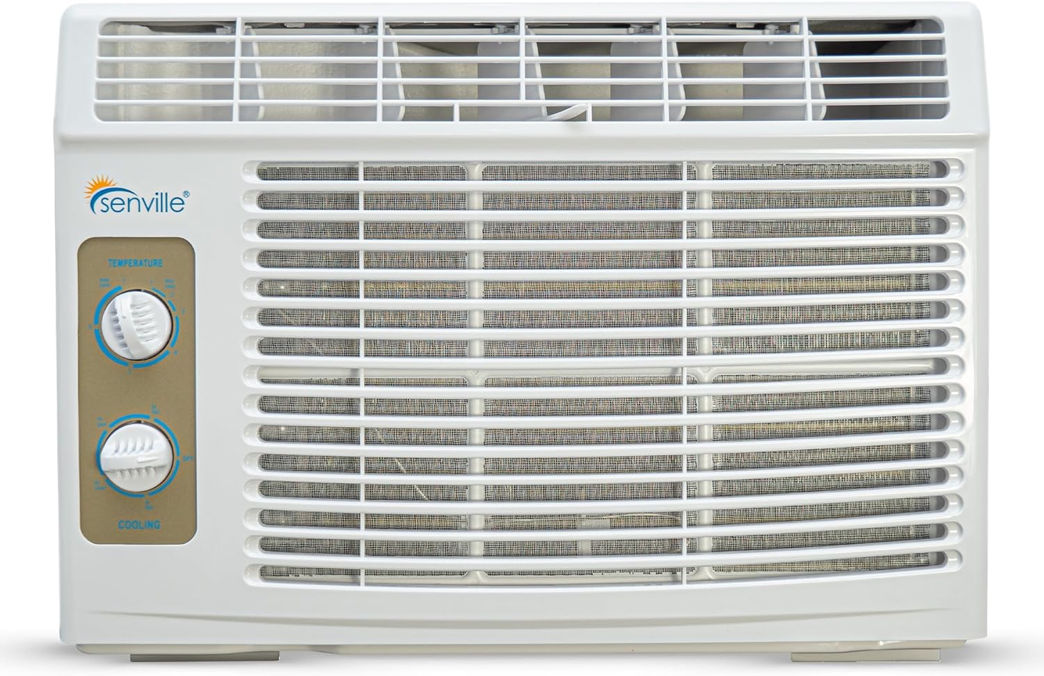 Senville 5,000 BTU Window Air Conditioner, Cools Up to 150 Sq. Ft., Easy to Use Mechanical Control, Washable Filter