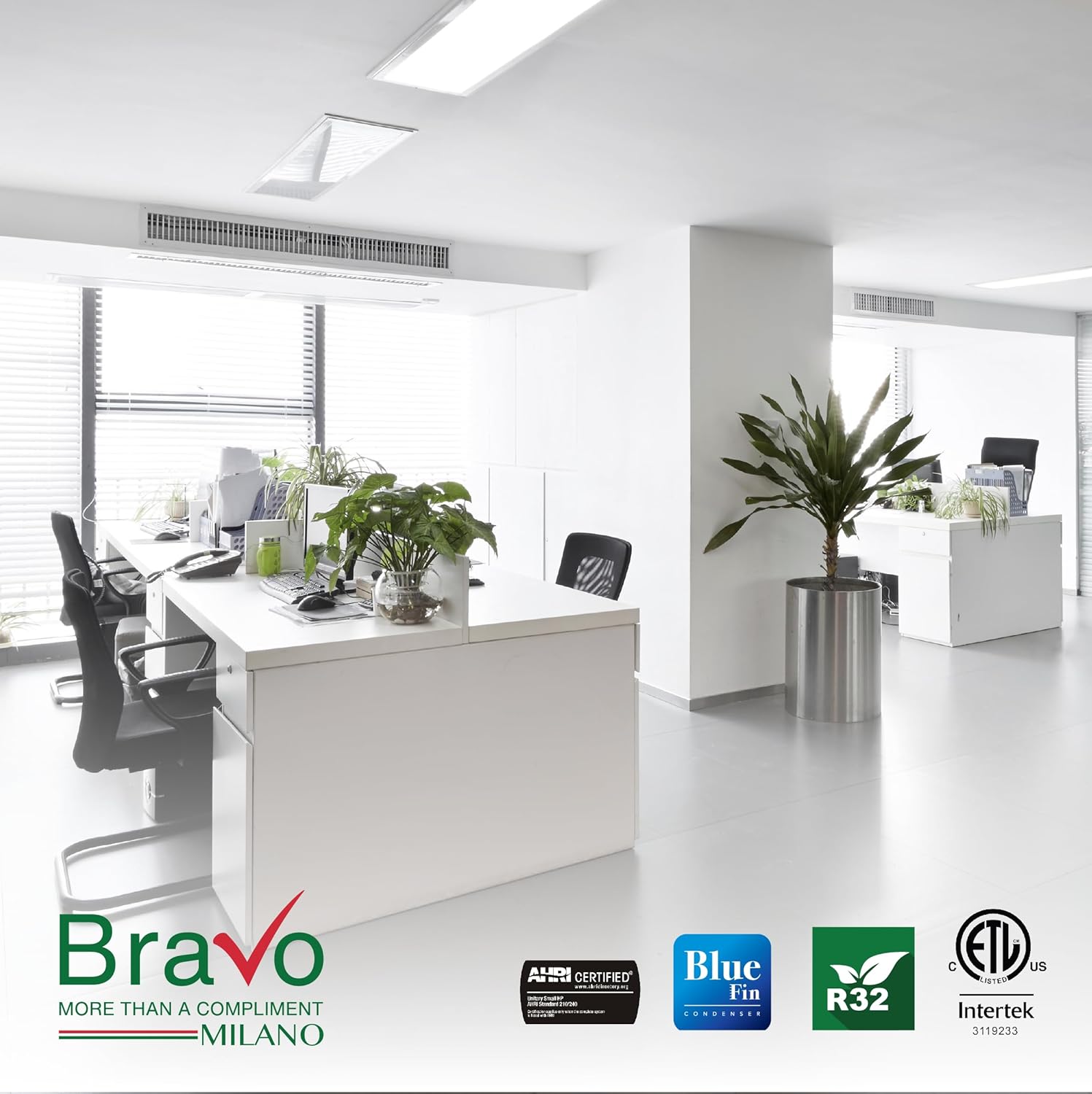 BRAVO 24,000 BTU Dual Zone 9000 + 18000 BTU Wall Mount, 23 SEER2 Ductless Mini Split AC & Heat Pump – Includes Smart Control & 16FT Installation Kits – Inverter System