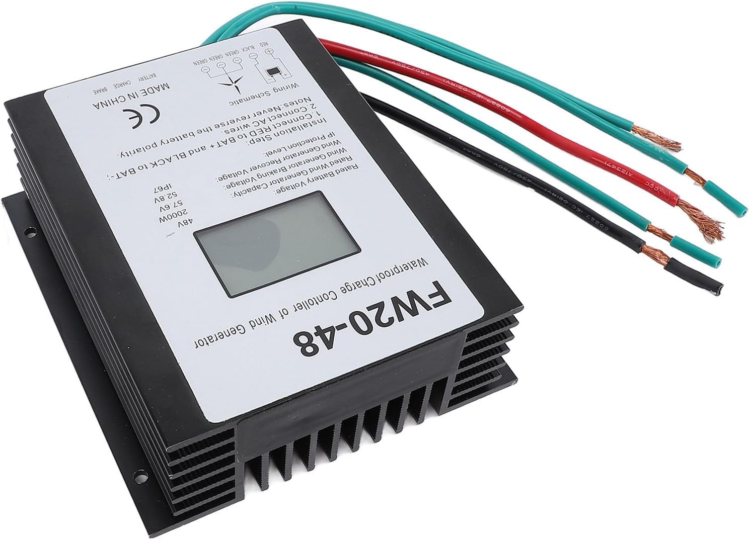 2000W Wind Turbine Charge Controller 48V IP67 Water MPPT with LED Display - Durable Aluminum Alloy, Efficient Heat Dissipation, Reliable Home Energy Management