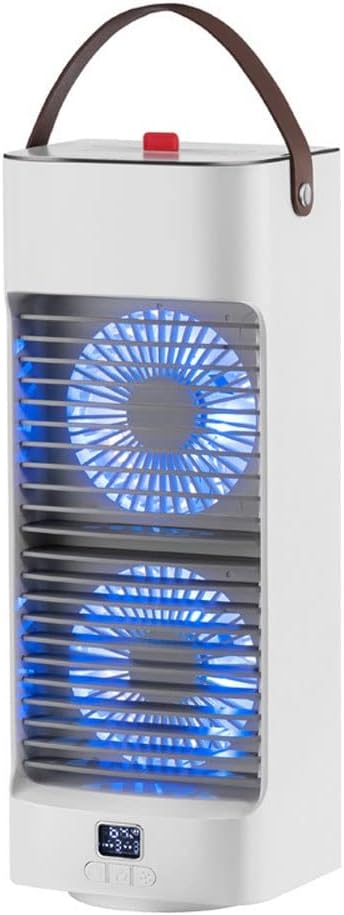 Portable Air Conditioner Cooling Fan, Evaporative Air Cooler for Room, 3 Wind Speed, 4000mAh Battery Powered & USB Rechargeable Mini Air Conditioner for Room Camping Car Office (Color : White