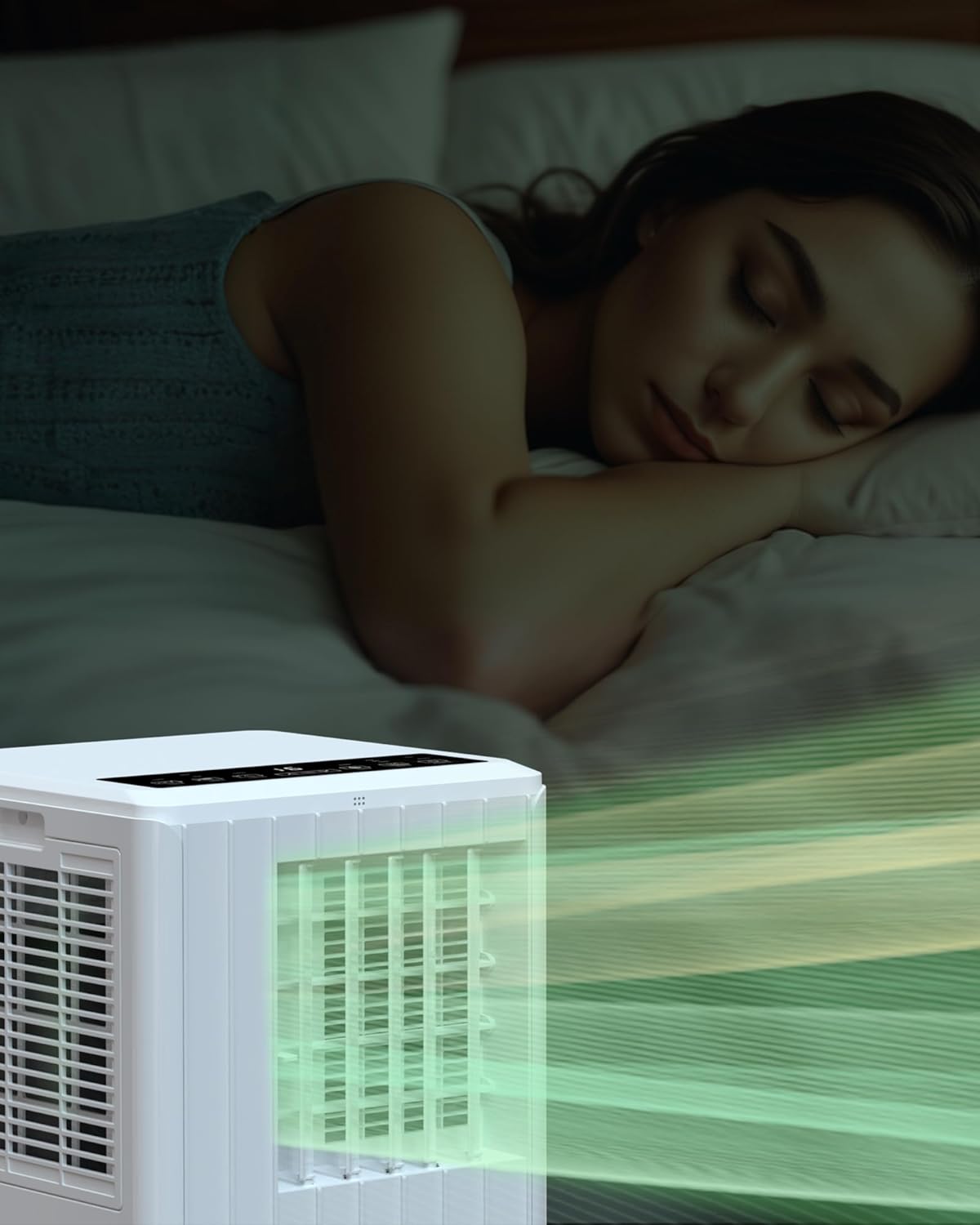 Portable Air Conditioners with Remote Control 8000 BTU,3-in-1 Free Standing Cooling AC Unit with Fan & Dehumidifier,for Room up to 350 Sq.Ft,Sleep Mode,3 Speed,JHS,White