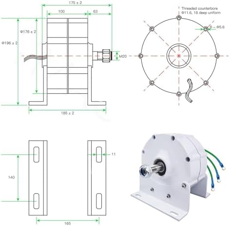 10000W/12000W Permanent Magnet Generator - Gearless 3 Phase AC Alternator for Water & Wind Turbines, Renewable Energy Controller, Efficient Power Solution for Eco-Friendly Systems