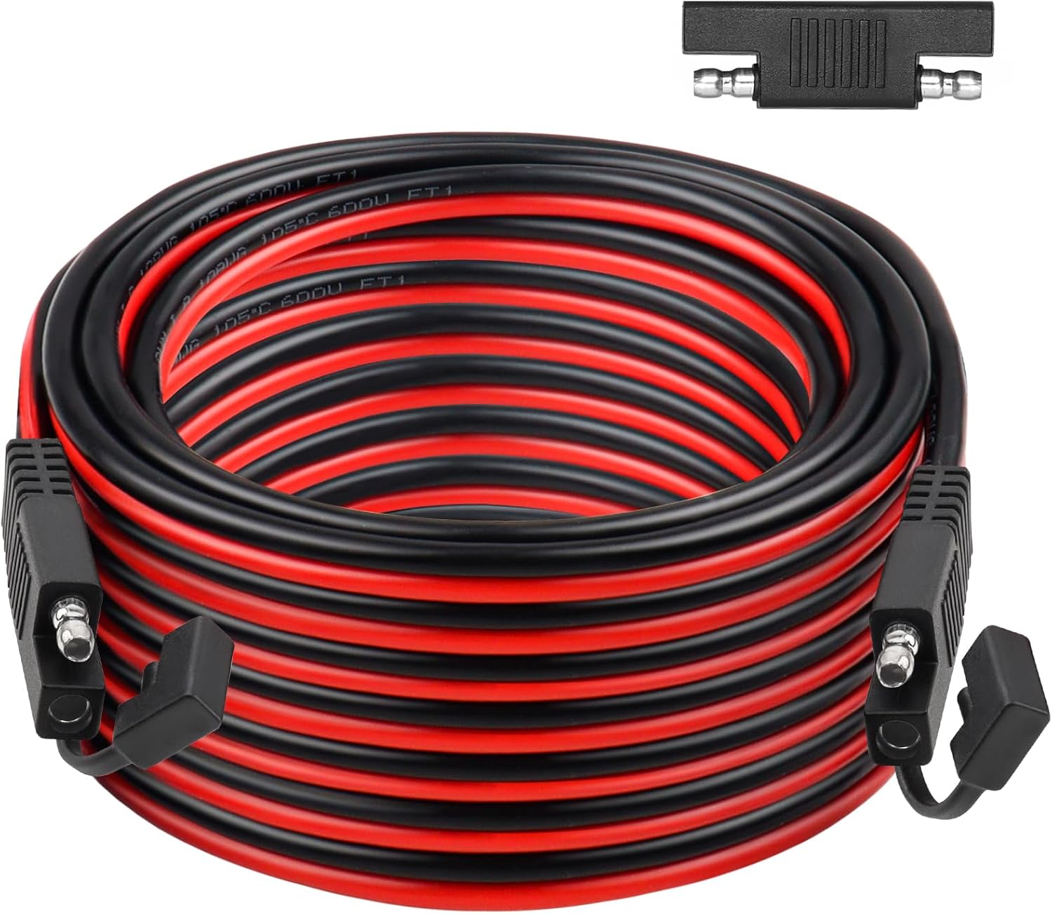 SAE Extension Cable 10AWG 50FT Quick Disconnect Tinned Copper Wire with SAE Connector Wire for Solar Panel, Battery, Tender Motorcycle, Automotive RV, Cars Tractor 10 Gauge