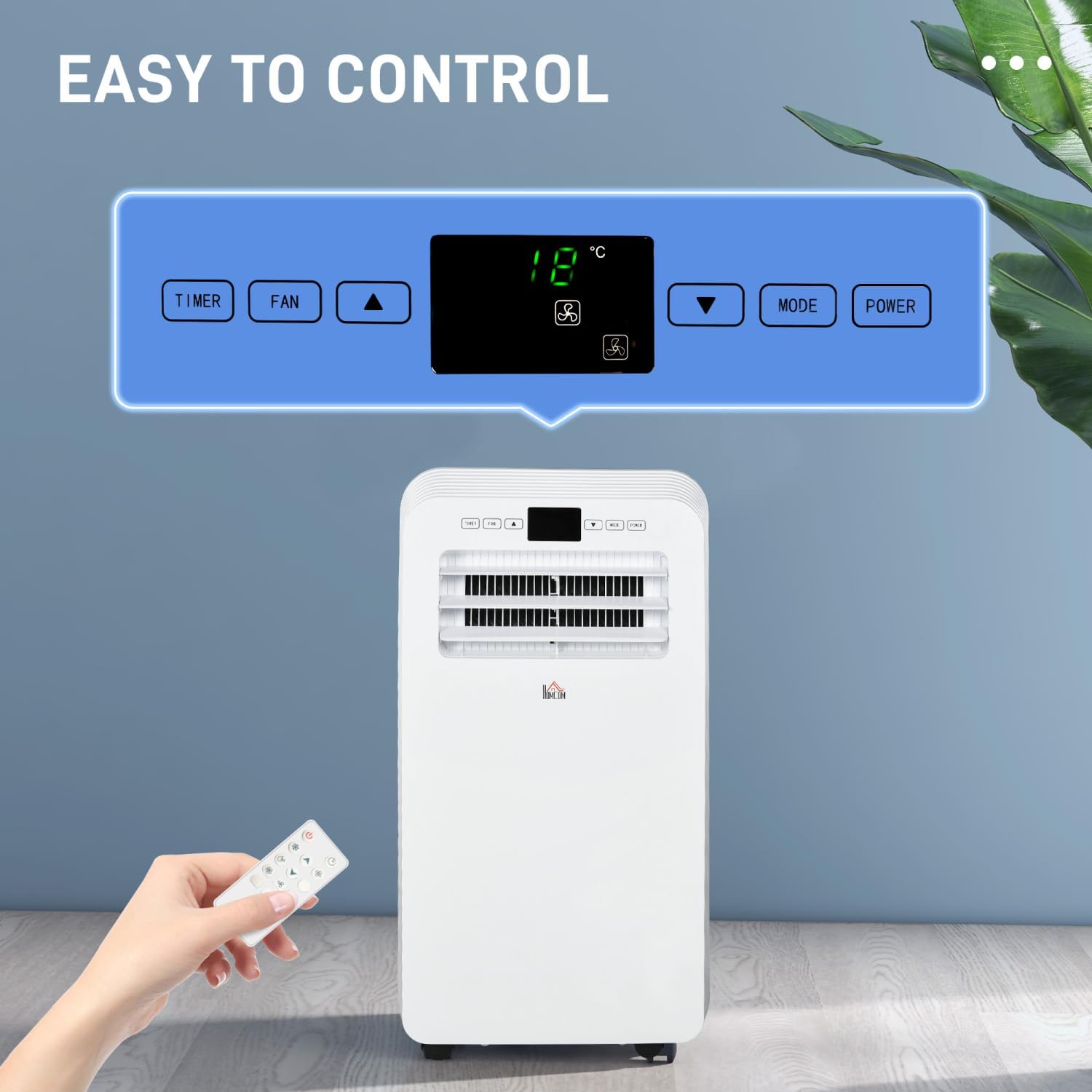 Portable Air Conditioner for Cool and Comfortable Home, 3-in-1 Cooling, Dehumidification, and Fan, 550 Sq. Ft. Coverage, 24Hr Timer, Remote Control