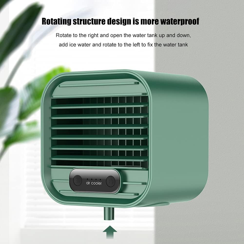 Mini Portable 2 In 1 Air Conditioner Humidifier, Usb Powered Cooling Fan, Three-speed Adjustable Humidification, 2000mah Lithium Battery, Silent, Office Home Desktop Cooling (Pink)